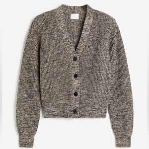 H&M Shoulder-pad Cardigan Beige melange Size M
